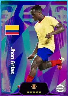Jhon Arias eFootball 2026 player card, 81 OVR RWF
