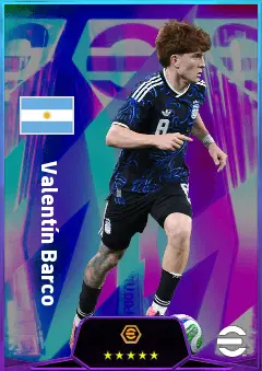 Valentín Barco eFootball 2026 player card, 81 OVR CMF
