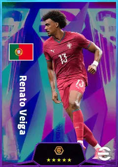 Renato Veiga eFootball 2026 player card, 82 OVR CB