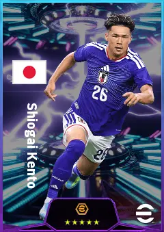 Shiogai Kento eFootball 2026 player card, 81 OVR CF