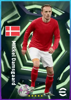 Mikkel Damsgaard eFootball 2026 player card, 82 OVR AMF
