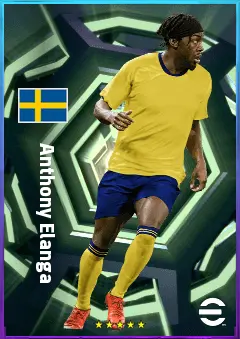 Anthony Elanga eFootball 2026 player card, 81 OVR RWF