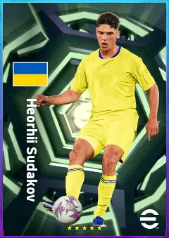 Heorhii Sudakov eFootball 2026 player card, 81 OVR AMF