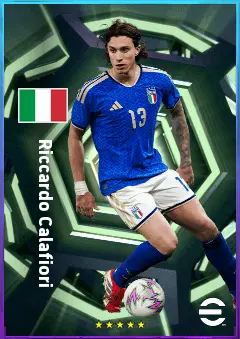 Riccardo Calafiori eFootball 2026 player card, 83 OVR LB