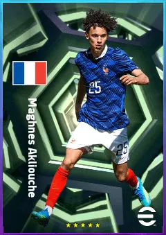 Maghnes Akliouche eFootball 2026 player card, 81 OVR RMF