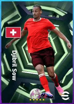 Djibril Sow eFootball 2026 player card, 80 OVR CMF