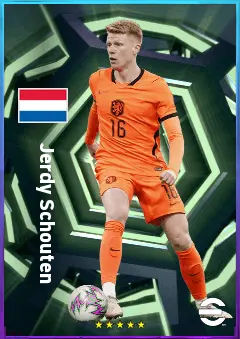Jerdy Schouten eFootball 2026 player card, 80 OVR DMF