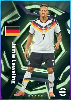 Jamie Leweling eFootball 2026 player card, 80 OVR RWF