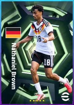 Nathaniel Brown eFootball 2026 player card, 80 OVR LB