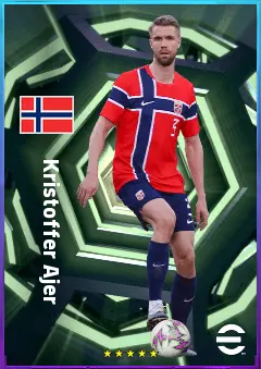 Kristoffer Ajer eFootball 2026 player card, 80 OVR CB