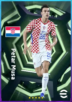 Petar Musa eFootball 2026 player card, 81 OVR CF
