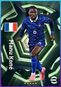 Manu Koné eFootball 2026 player card, 81 OVR CMF