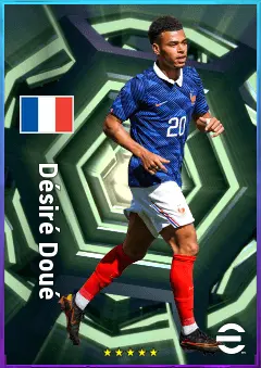 Désiré Doué eFootball 2026 player card, 85 OVR RWF