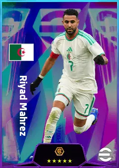 Riyad Mahrez eFootball 2026 player card, 82 OVR RWF