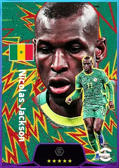 Nicolas Jackson eFootball 2026 player card, 82 OVR CF