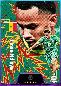 Iliman Ndiaye eFootball 2026 player card, 82 OVR RWF