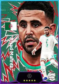 Riyad Mahrez eFootball 2026 player card, 82 OVR RMF