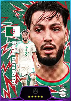 Ramy Bensebaïni eFootball 2026 player card, 82 OVR CB
