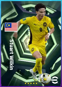 Stuart Wilkin eFootball 2026 player card, 77 OVR CMF