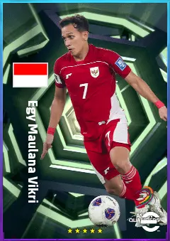 Egy Maulana Vikri eFootball 2026 player card, 80 OVR RWF