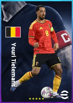 Youri Tielemans eFootball 2026 player card, 81 OVR CMF