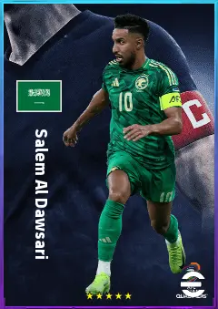 Salem Al Dawsari eFootball 2026 player card, 78 OVR LWF
