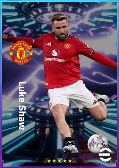 Luke Shaw eFootball 2026 player card, 80 OVR LB