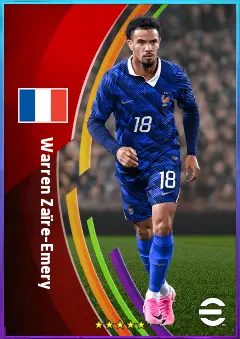 Warren Zaïre-Emery eFootball 2026 player card, 83 OVR CMF