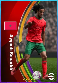 Ayyoub Bouaddi eFootball 2026 player card, 80 OVR CMF