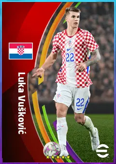 Luka Vušković eFootball 2026 player card, 79 OVR CB
