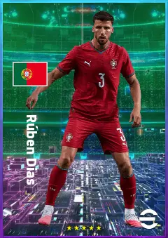 Rúben Dias eFootball 2026 player card, 82 OVR CB