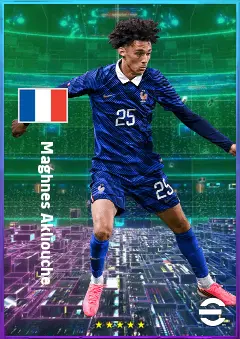 Maghnes Akliouche eFootball 2026 player card, 81 OVR RMF
