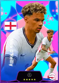 Nico O'Reilly eFootball 2026 player card, 82 OVR LB