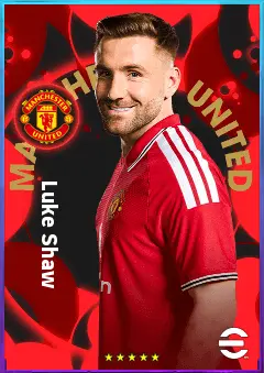Luke Shaw eFootball 2026 player card, 93 OVR LB
