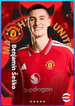 Benjamin Šeško eFootball 2026 player card, 94 OVR CF