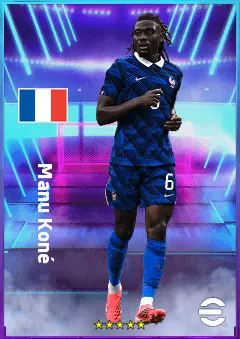 Manu Koné eFootball 2026 player card, 81 OVR CMF