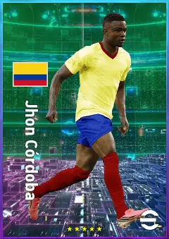 Jhon Córdoba eFootball 2026 player card, 80 OVR CF