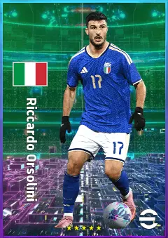 Riccardo Orsolini eFootball 2026 player card, 82 OVR RWF