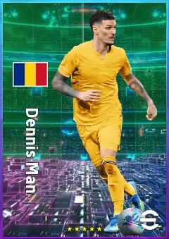 Dennis Man eFootball 2026 player card, 79 OVR RWF