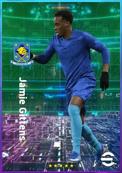 Jamie Gittens eFootball 2026 player card, 82 OVR LWF