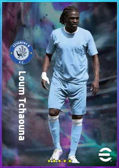Loum Tchaouna eFootball 2026 player card, 78 OVR RWF