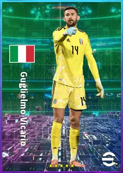 Guglielmo Vicario eFootball 2026 player card, 81 OVR GK