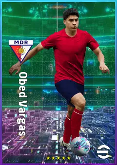 Obed Vargas eFootball 2026 player card, 80 OVR CMF