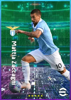 Mattia Zaccagni eFootball 2026 player card, 82 OVR LWF