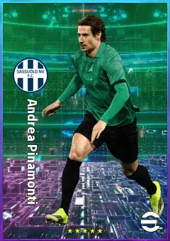 Andrea Pinamonti eFootball 2026 player card, 81 OVR CF