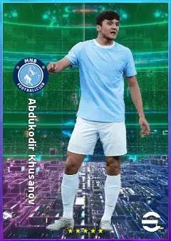Abdukodir Khusanov eFootball 2026 player card, 83 OVR CB