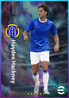 Hayden Hackney eFootball 2026 player card, 80 OVR DMF