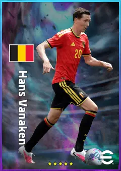 Hans Vanaken eFootball 2026 player card, 80 OVR AMF