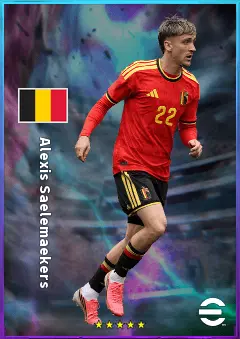 Alexis Saelemaekers eFootball 2026 player card, 81 OVR RMF
