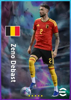 Zeno Debast eFootball 2026 player card, 81 OVR CB